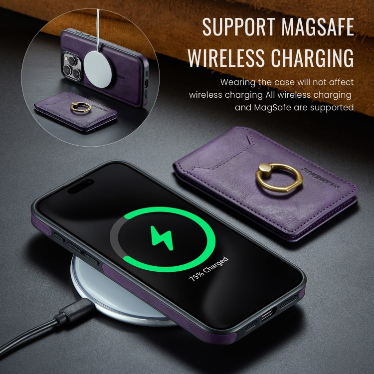 For iPhone 13 Pro Max DG.MING K1 MagSafe Detachable Wallet RFID Back Cover Phone Case(Purple) - iPhone 13 Pro Max Cases by DG.MING | Online Shopping UK | buy2fix