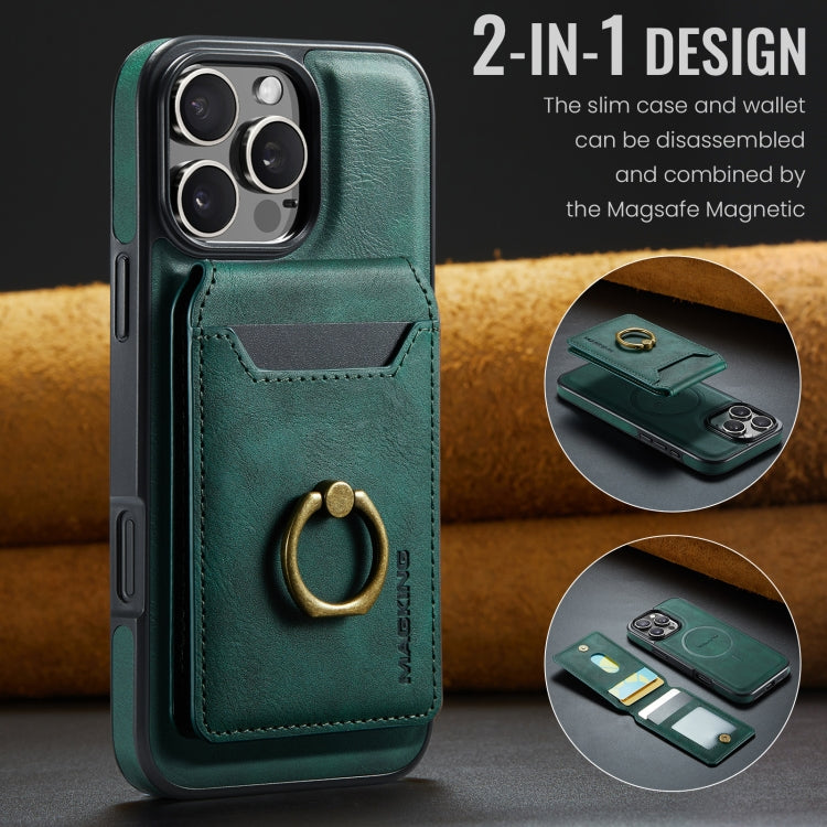 For iPhone 16 Pro Max DG.MING K1 MagSafe Detachable Wallet RFID Back Cover Phone Case(Green) - iPhone 16 Pro Max Cases by DG.MING | Online Shopping UK | buy2fix