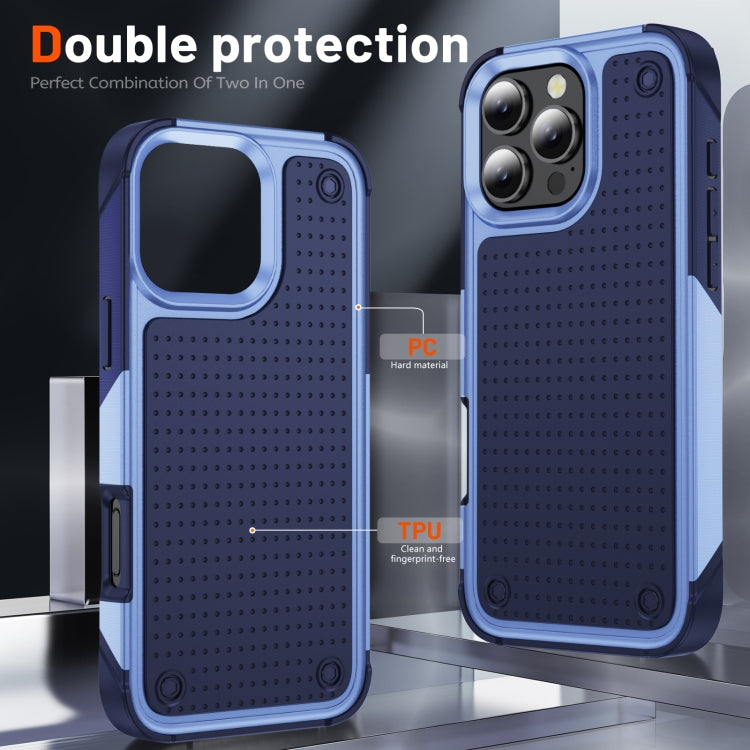 For iPhone 16 Pro Max PC + TPU Shockproof Protective Phone Case(Light Purple+Sapphire Blue) - iPhone 16 Pro Max Cases by buy2fix | Online Shopping UK | buy2fix