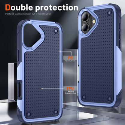 For iPhone 16 Plus PC + TPU Shockproof Protective Phone Case(Light Purple+Sapphire Blue) - iPhone 16 Plus Cases by buy2fix | Online Shopping UK | buy2fix