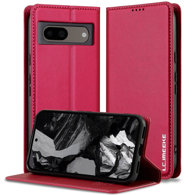 For Google Pixel 7A LC.IMEEKE L1 Series Frosted Fine Texture PU Phone Case(Red) - Google Cases by LC.IMEEKE | Online Shopping UK | buy2fix