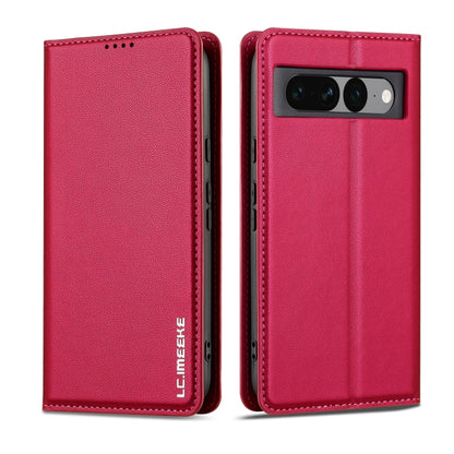 For Google Pixel 7 Pro 5G LC.IMEEKE L1 Series Frosted Fine Texture PU Phone Case(Red) - Google Cases by LC.IMEEKE | Online Shopping UK | buy2fix