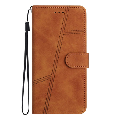 For iPhone 16 Pro Skin-feel Stitching Leather Phone Case(Brown) - iPhone 16 Pro Cases by buy2fix | Online Shopping UK | buy2fix