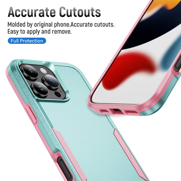 For iPhone 16 Pro Max Pioneer Armor Heavy Duty PC + TPU Phone Case(Green+Pink) - iPhone 16 Pro Max Cases by buy2fix | Online Shopping UK | buy2fix