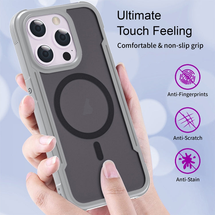 For iPhone 16 Skin Feel Frosted MagSafe Magnetic PC Hybrid TPU Phone Case(Grey) - iPhone 16 Cases by buy2fix | Online Shopping UK | buy2fix