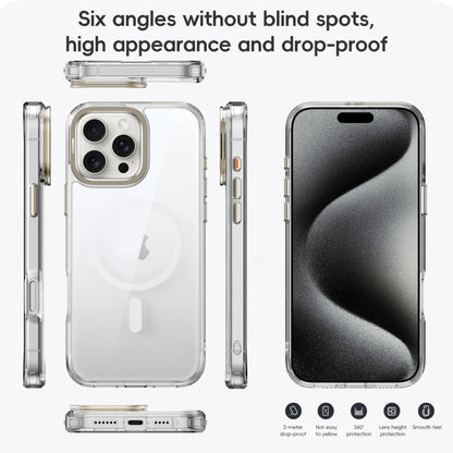 For iPhone 16 Pro Mirror Crystal Clear Lens Holder MagSafe Magnetic Phone Case(Transparent Black) - iPhone 16 Pro Cases by buy2fix | Online Shopping UK | buy2fix