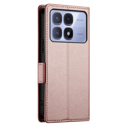 For Redmi K70 Ultra Side Buckle Magnetic Frosted Leather Phone Case(Rose Gold) - Xiaomi Cases by buy2fix | Online Shopping UK | buy2fix