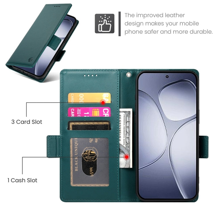 For Redmi K70 Ultra Side Buckle Magnetic Frosted Leather Phone Case(Dark Green) - Xiaomi Cases by buy2fix | Online Shopping UK | buy2fix