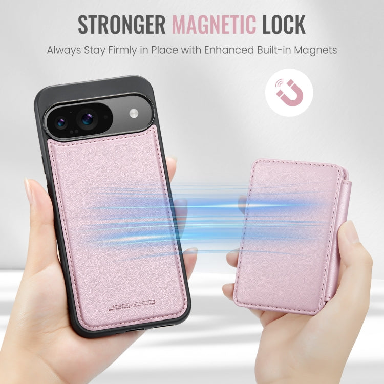 For Google Pixel 9 / 9 Pro JEEHOOD J05 Business Magnetic Style RFID Leather Phone Case(Pink) - Google Cases by JEEHOOD | Online Shopping UK | buy2fix