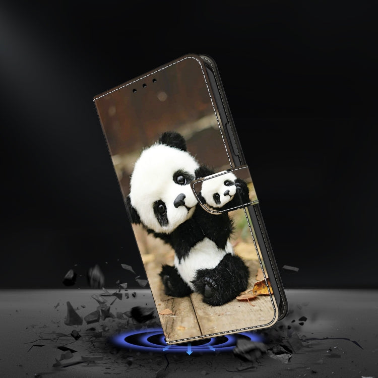 For iPhone 16 Pro Crystal Painted Leather Phone case(Panda) - iPhone 16 Pro Cases by buy2fix | Online Shopping UK | buy2fix