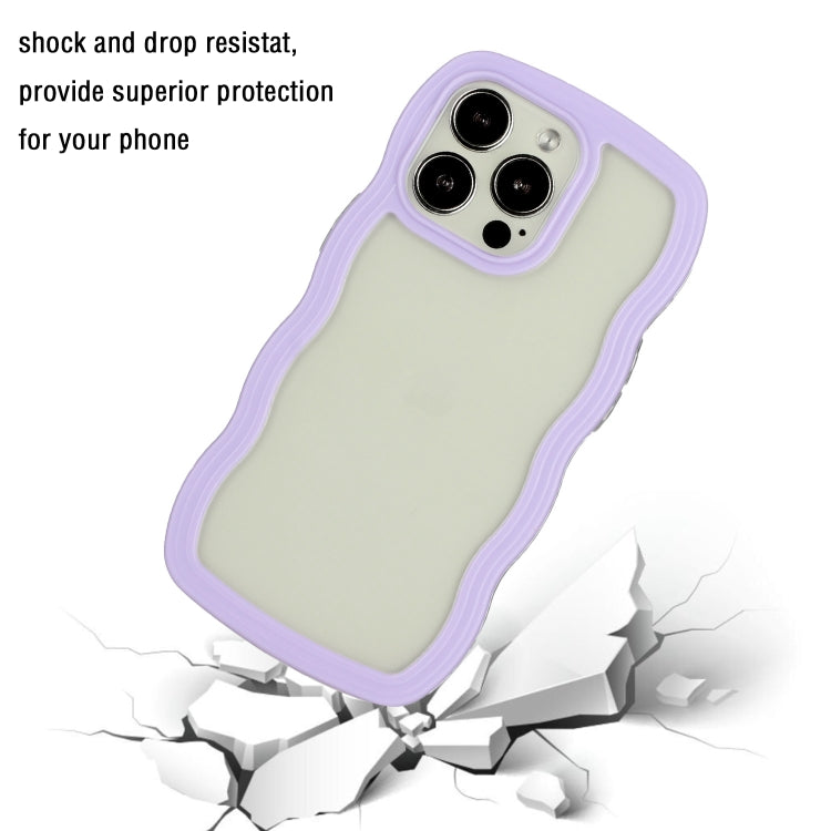 For iPhone 16 Pro Max Candy Color Wave TPU Clear PC Phone Case(Purple) - iPhone 16 Pro Max Cases by buy2fix | Online Shopping UK | buy2fix