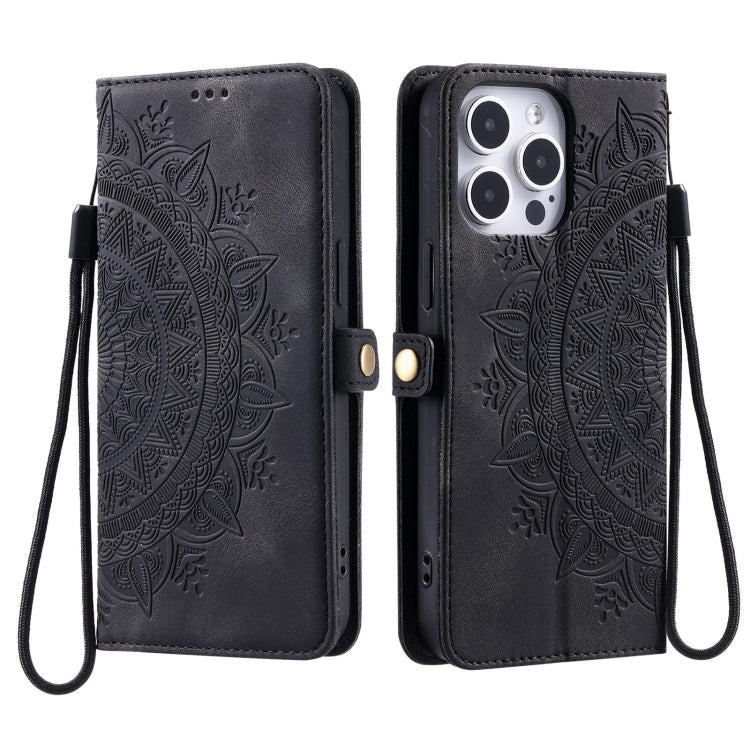 For iPhone 16 Pro Skin Feel Totem Embossed Leather Phone Case(Black) - iPhone 16 Pro Cases by buy2fix | Online Shopping UK | buy2fix