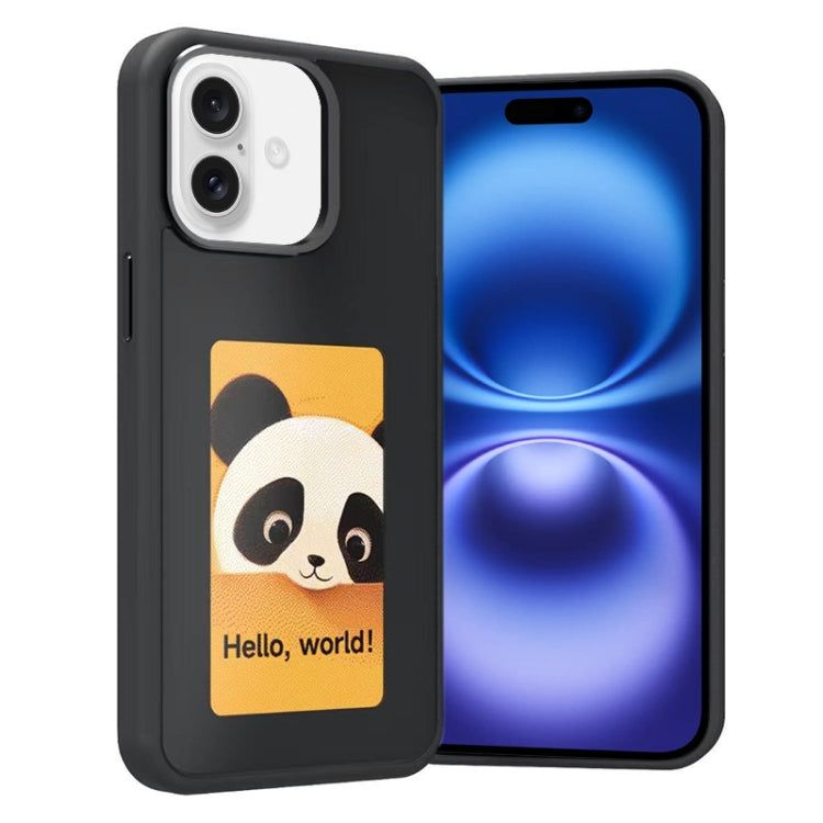 For iPhone 16 Plus Four-Color E-ink Screen NFC DIY Phone Case(Black) - iPhone 16 Plus Cases by buy2fix | Online Shopping UK | buy2fix