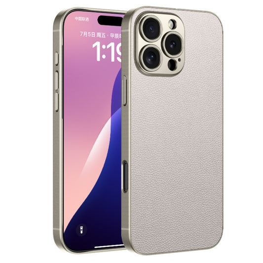 For iPhone 16 Pro GKK Metal Paint Skin Feel Leather Full Coverage Phone Case(Titanium Grey) - iPhone 16 Pro Cases by GKK | Online Shopping UK | buy2fix