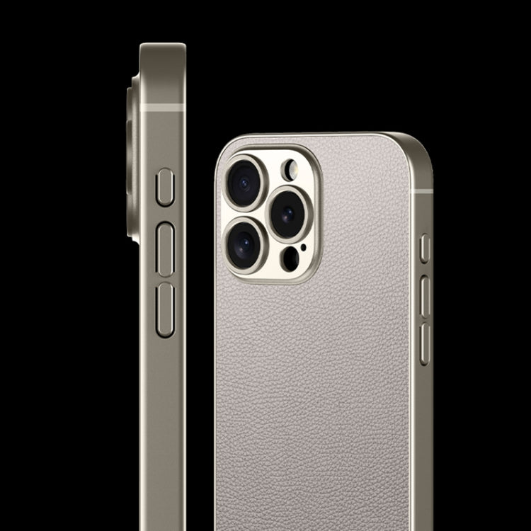 For iPhone 16 GKK Metal Paint Skin Feel Leather Full Coverage Phone Case(Mountain Gray) - iPhone 16 Cases by GKK | Online Shopping UK | buy2fix