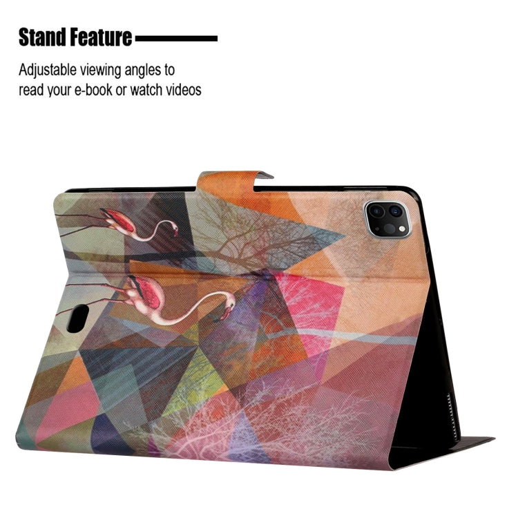 For iPad Pro 11 2024 Colored Drawing Pattern Flip Leather Smart Tablet Case(Flamingo) - iPad Pro 11 2024 Cases by buy2fix | Online Shopping UK | buy2fix