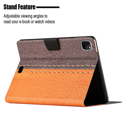 For iPad Pro 11 2024 Stitching Solid Color Flip Leather Smart Tablet Case(Orange) - iPad Pro 11 2024 Cases by buy2fix | Online Shopping UK | buy2fix