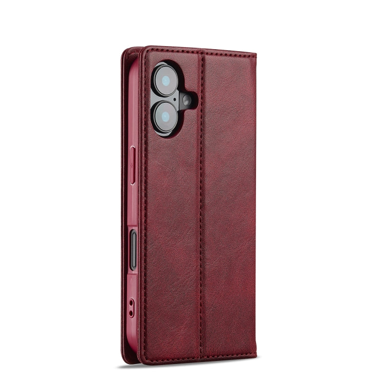 For iPhone 16 LC.IMEEKE RFID Anti-theft Leather Phone Case(Red) - iPhone 16 Cases by LC.IMEEKE | Online Shopping UK | buy2fix