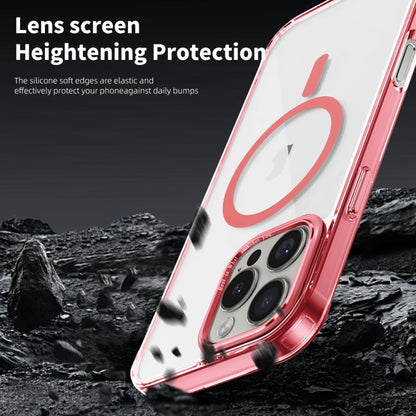 For iPhone 16 Pro Max Ice Color Magnetic Series Magsafe Magnetic PC Hybrid TPU Phone Case(Pink) - iPhone 16 Pro Max Cases by buy2fix | Online Shopping UK | buy2fix