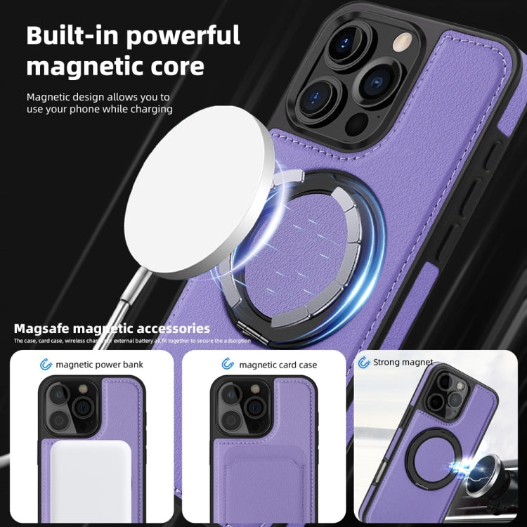 For iPhone 16 Pro Yashi 360 Degree Rotating MagSafe Holder Phone Case(Purple) - iPhone 16 Pro Cases by buy2fix | Online Shopping UK | buy2fix