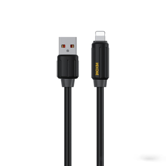 WK WDC-27i Elastic Genuine Silicone 1m 12W USB to 8 Pin Fast Charging Data Cable(Black) - Normal Style Cable by WK | Online Shopping UK | buy2fix