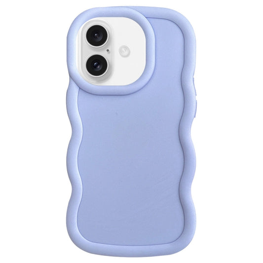 For iPhone 16 Plus Big Wave Puff Shape TPU Phone Case(Blue) - iPhone 16 Plus Cases by buy2fix | Online Shopping UK | buy2fix