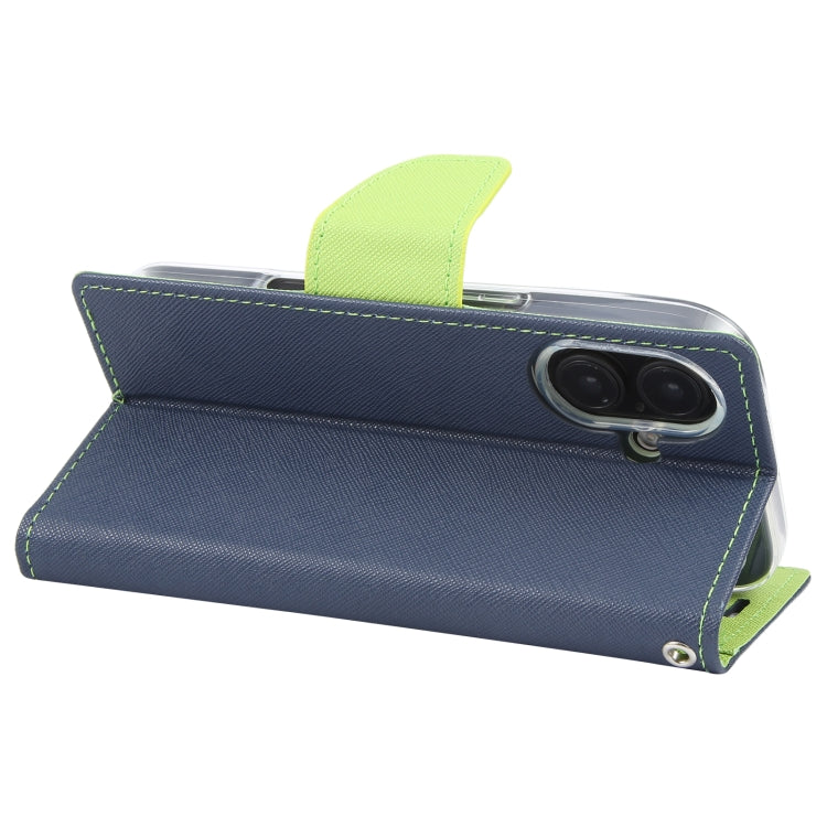 For iPhone 16 GOOSPERY FANCY DIARY Cross Texture Leather Phone Case(Navy Blue) - iPhone 16 Cases by GOOSPERY | Online Shopping UK | buy2fix