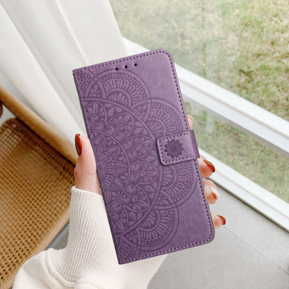 For Motorola Moto G Play 2024 Flower Embossed Leather Phone Case(Purple) - Motorola Cases by buy2fix | Online Shopping UK | buy2fix