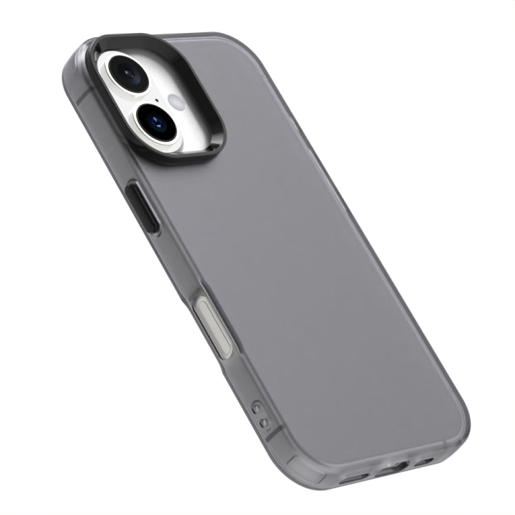 For iPhone 16 Candy PC Hybrid TPU Shockproof Phone Case(Black) - iPhone 16 Cases by buy2fix | Online Shopping UK | buy2fix