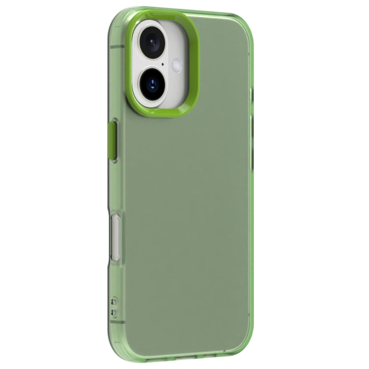 For iPhone 16 Candy PC Hybrid TPU Shockproof Phone Case(Green) - iPhone 16 Cases by buy2fix | Online Shopping UK | buy2fix