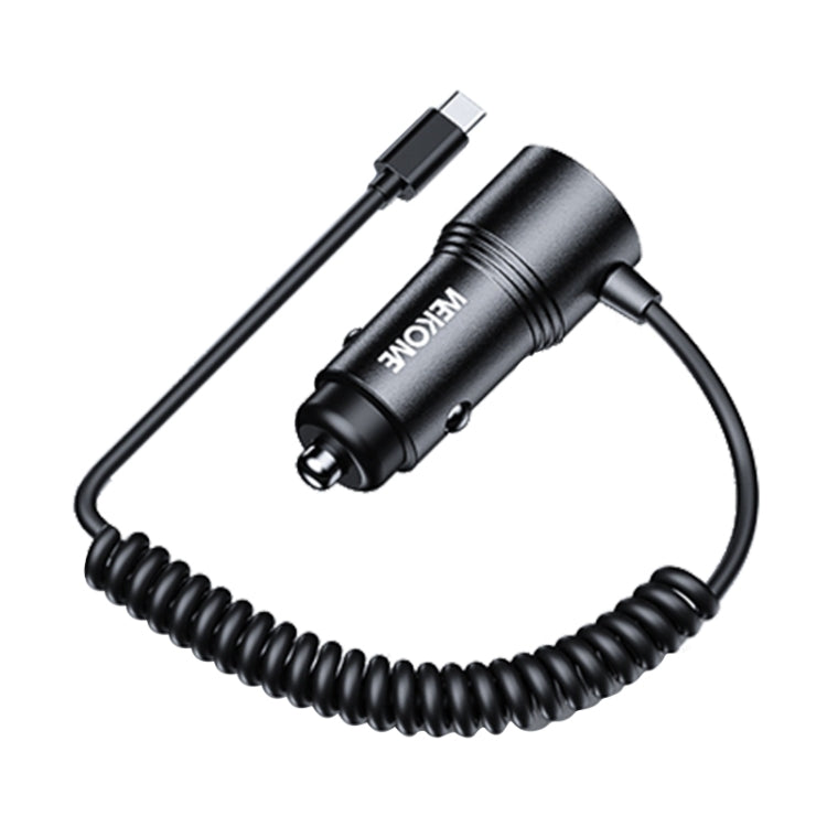 WEKOME WP-C51 Pop Digital Series 66W USB, USB-C / Type-C Car Charger with Charging Cable(Black) - Car Charger by WK | Online Shopping UK | buy2fix