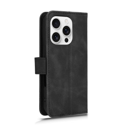 For iPhone 16 Pro Max Skin Feel Magnetic Flip Leather Phone Case(Black) - iPhone 16 Pro Max Cases by buy2fix | Online Shopping UK | buy2fix