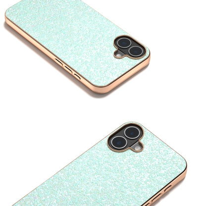 For iPhone 16 Plus Electroplating Frame Colorful Glitter Phone Case(Light Green) - iPhone 16 Plus Cases by buy2fix | Online Shopping UK | buy2fix