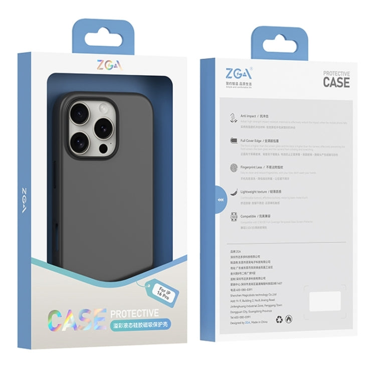 For iPhone 16 Pro ZGA Colorful Liquid Silicone Magsafe Phone Case(Grey) - iPhone 16 Pro Cases by ZGA | Online Shopping UK | buy2fix