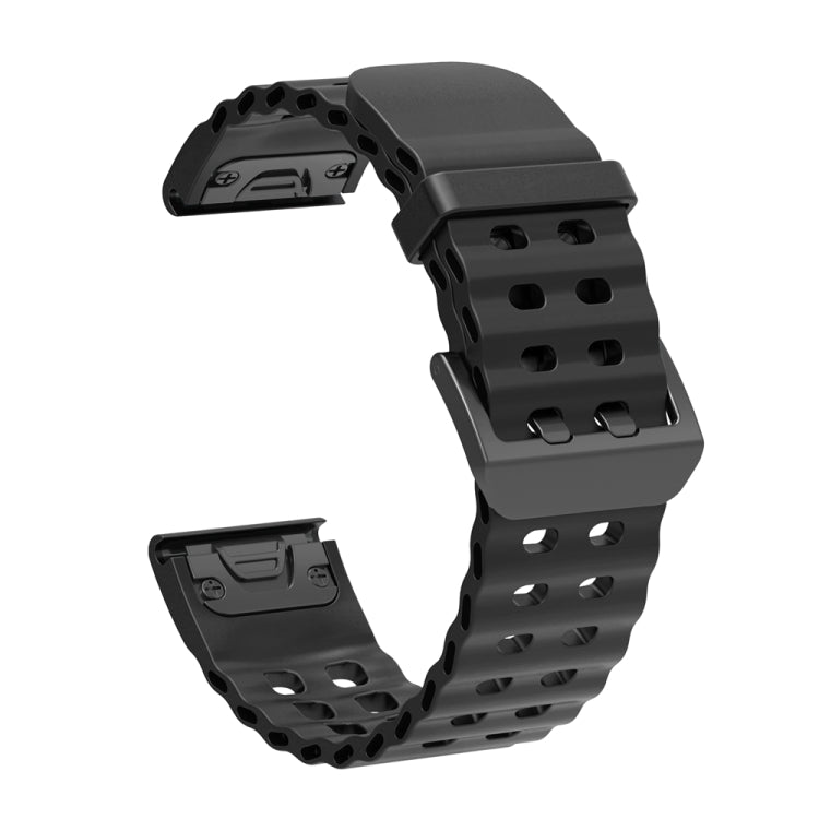 For Garmin 26mm Ocean Quick Release Silicone Watch Band(Black) - Watch Bands by buy2fix | Online Shopping UK | buy2fix