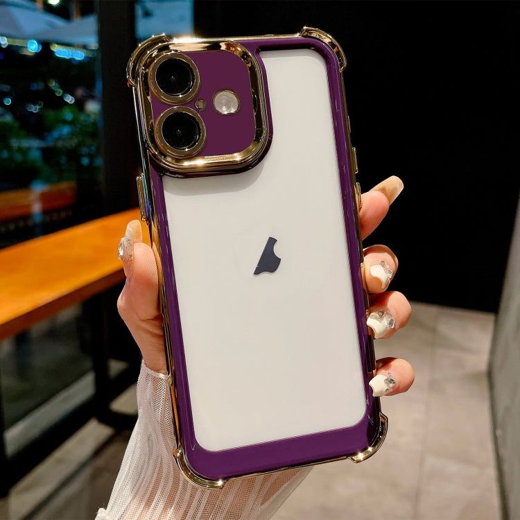 For iPhone 16 Plus Dual-color Plating Space PC Hybrid TPU Phone Case(Purple) - iPhone 16 Plus Cases by buy2fix | Online Shopping UK | buy2fix