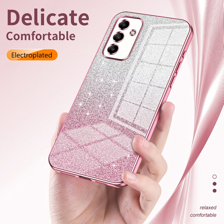 For Samsung Galaxy S25+ 5G Gradient Glitter Powder Electroplated Phone Case(Transparent) - Galaxy S25+ 5G Cases by buy2fix | Online Shopping UK | buy2fix