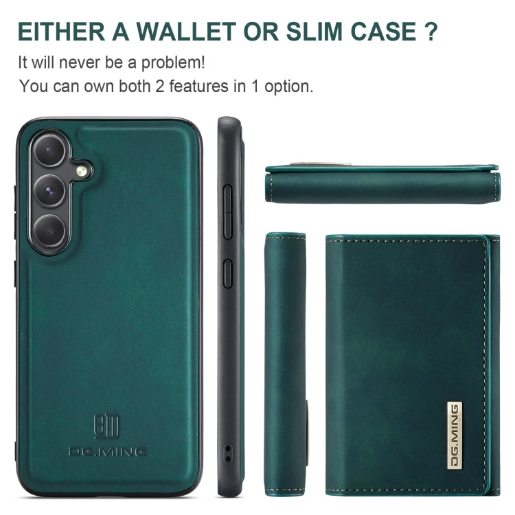 For Samsung Galaxy S24 FE 5G DG.MING M1 Series 3-Fold Multi Card Wallet + Magnetic Phone Case(Green) - Galaxy S24 FE 5G Cases by DG.MING | Online Shopping UK | buy2fix