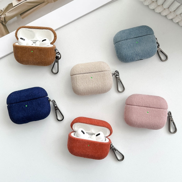 For AirPods 3 Corduroy Cloth Pattern Earphone Protective Case(Beige) - For AirPods 3 by buy2fix | Online Shopping UK | buy2fix