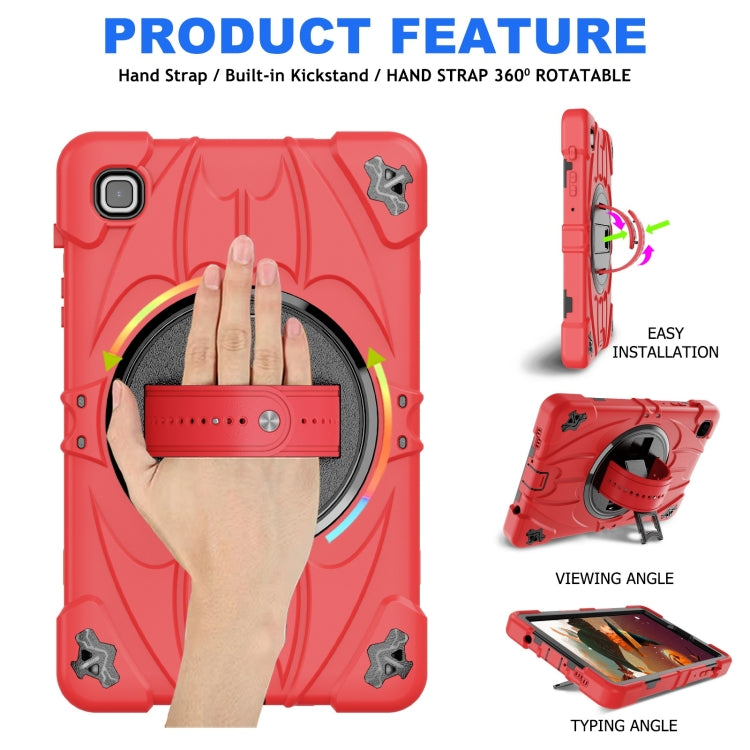 For Samsung Galaxy Tab A7 Lite Bat Hand Grip Turntable Stand Tablet Case(Red Black) - Tab A7 Lite T220 / T225 by buy2fix | Online Shopping UK | buy2fix