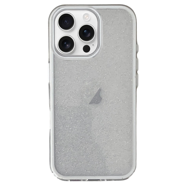 For iPhone 16 Pro Max IMD 3 in 1 Glitter TPU Hybrid PC Phone Case(White) - iPhone 16 Pro Max Cases by buy2fix | Online Shopping UK | buy2fix