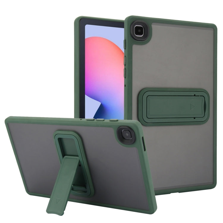 For Samsung Galaxy Tab S6 Lite P610 / P615 Skin Feel Holder PC Hybrid TPU Tablet Case(Dark Green) - Tab S6 Lite P610 / P615 by buy2fix | Online Shopping UK | buy2fix