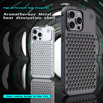 For iPhone 16 Pro Max R-JUST RJ58 Aromatherapy Metal Cooling Phone Case(Gold) - iPhone 16 Pro Max Cases by R-JUST | Online Shopping UK | buy2fix