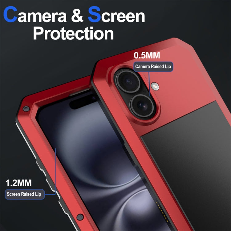 For iPhone 16 Plus Shockproof IP54 Life Waterproof Phone Case(Red) - iPhone 16 Plus Cases by buy2fix | Online Shopping UK | buy2fix