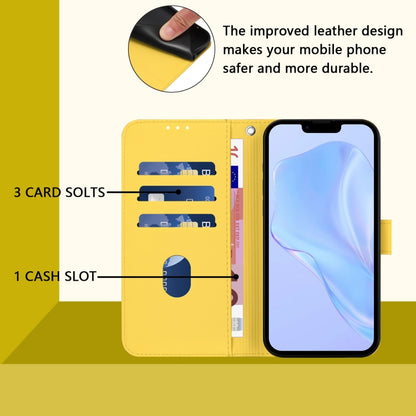 For iPhone 16 Pro Skin Feel Solid Color Leather Phone Case with Lanyard(Lemon Yellow) - iPhone 16 Pro Cases by buy2fix | Online Shopping UK | buy2fix