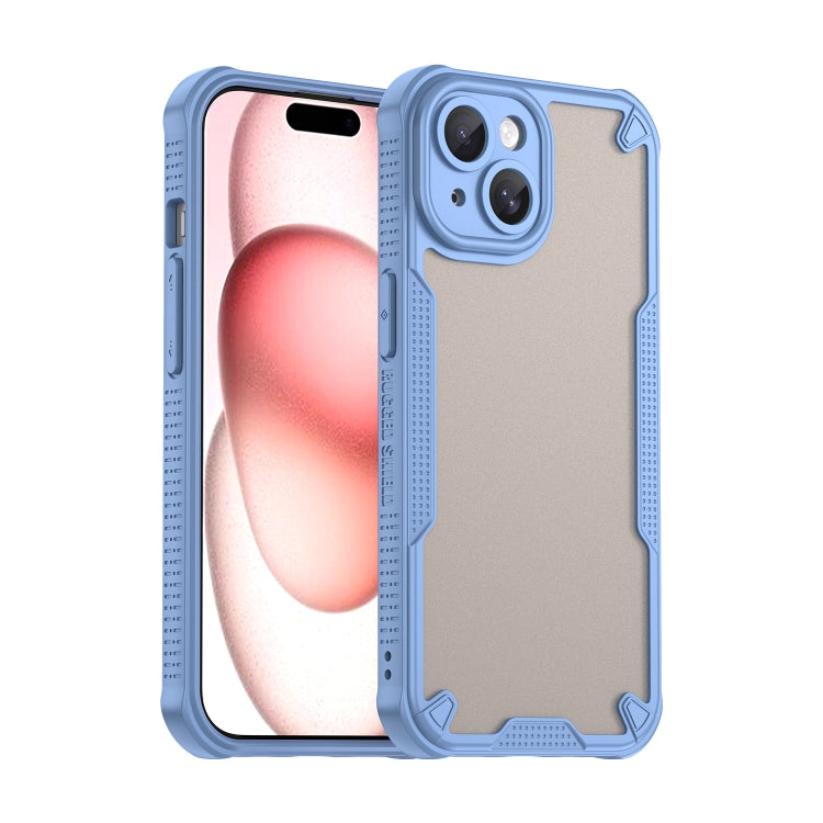 For iPhone 15 Armor Glaze PC Hybrid TPU Phone Case(Blue) - iPhone 15 Cases by buy2fix | Online Shopping UK | buy2fix