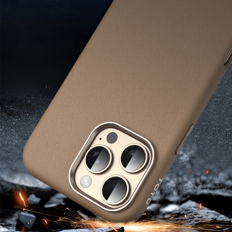 For iPhone 16 Pro Max TOTU PC-17 Mulsanne Series Plain Leather MagSafe Magnetic Phone Case(Titanium) - iPhone 16 Pro Max Cases by TOTUDESIGN | Online Shopping UK | buy2fix