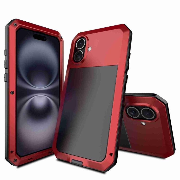 For iPhone 16 RedPepper Triple-proof Metal Phone Case(Red) - iPhone 16 Cases by RedPepper | Online Shopping UK | buy2fix