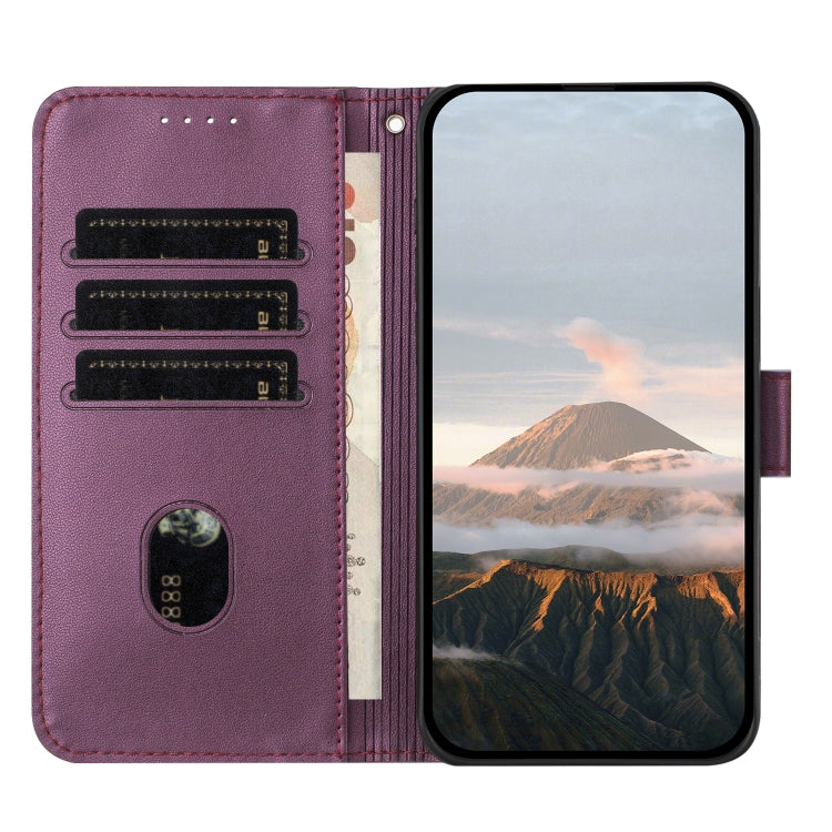 For OnePlus 11 Triangle Pattern Buckle Clasp Leather Phone Case(Dark Purple) - OnePlus Cases by buy2fix | Online Shopping UK | buy2fix