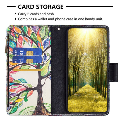 For Samsung Galaxy S25 5G Colored Drawing Pattern Zipper Leather Phone Case(Big Tree) - Galaxy S25 5G Cases by buy2fix | Online Shopping UK | buy2fix